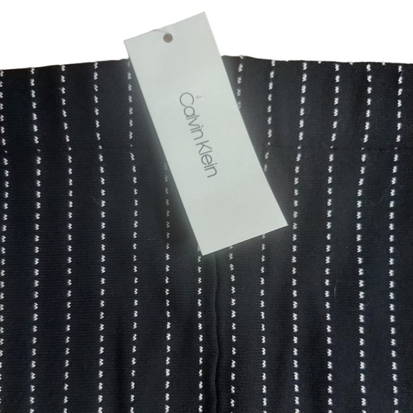NWT Calvin Klein black and gray pinstriped pencil skirt with split - Picture 4 of 6